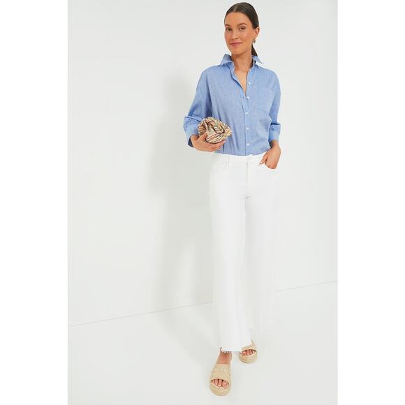 POMANDER PLACE Chambray Adair Boyfriend Shirt Size S NWT Retail $98 Tuckernuck - Picture 1 of 7